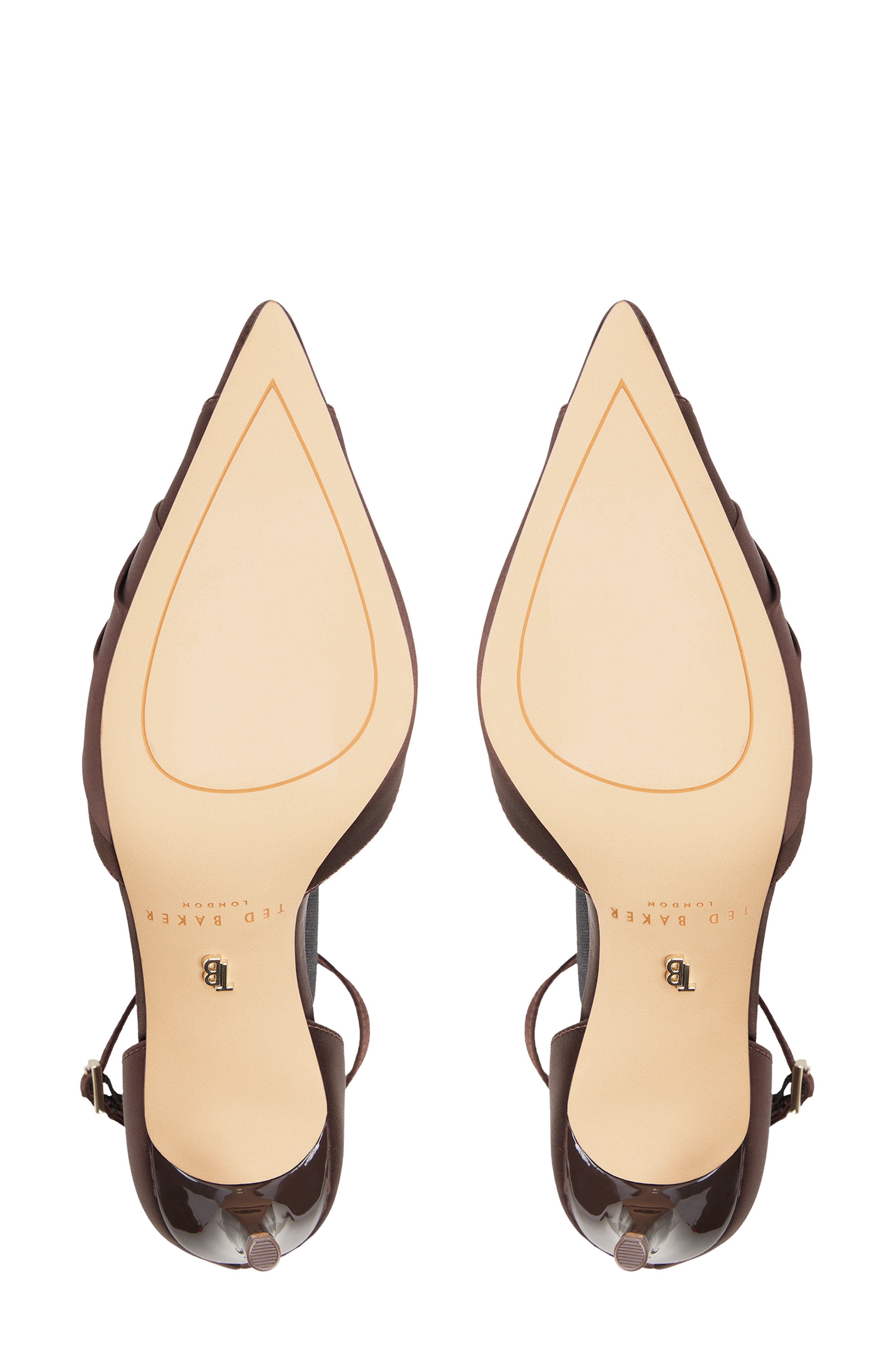 Grace Rosette Pointed Toe Pump, Alternate, color, DARK BROWN