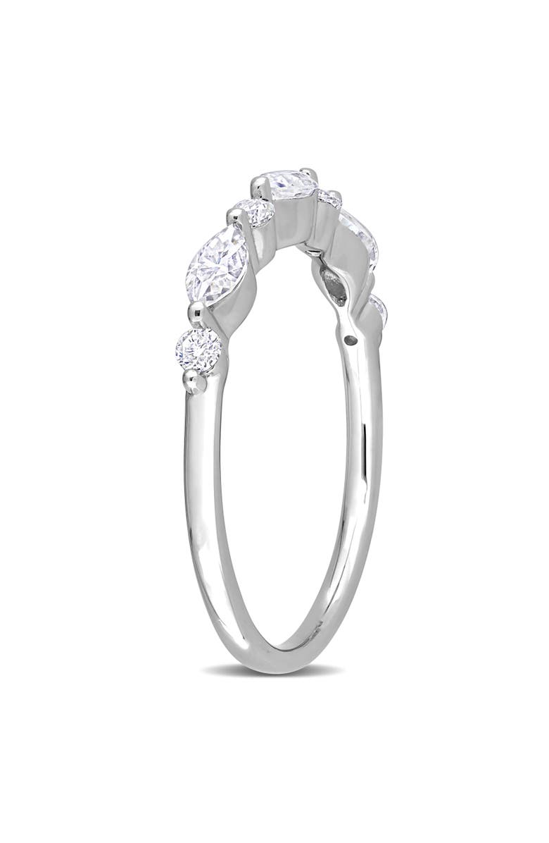 Julianna B. Moissanite Marquise Semi-Eternity Ring, Alternate, color, Sterling Silver