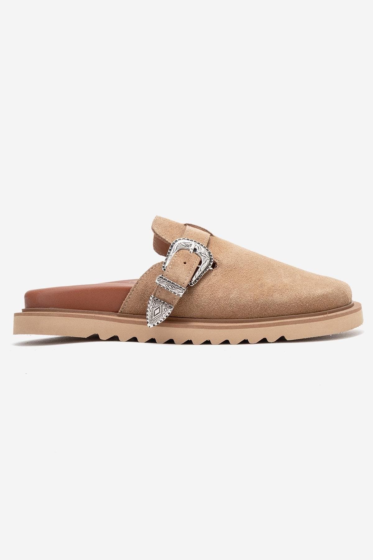 Vesta Leather Mule, Alternate, color, Cognac Suede Leather
