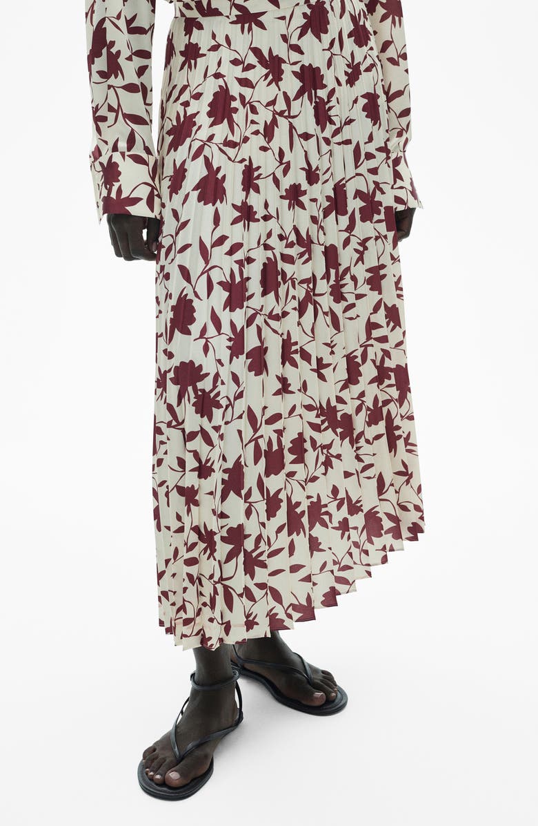 MANGO Floral Pleated Midi Skirt, Alternate, color,