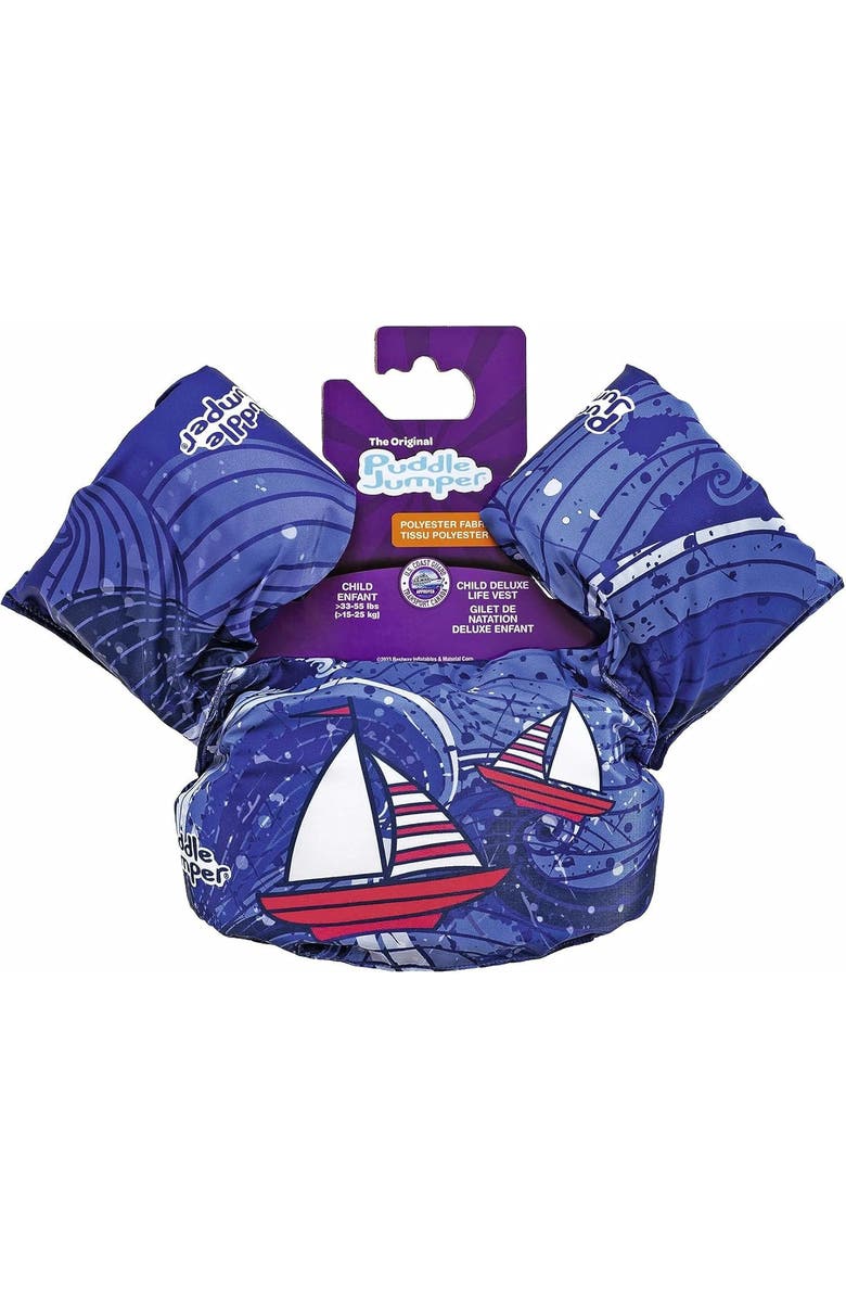 Puddle Jumper Child Deluxe Life Vest Sailboats, Alternate, color, Purple