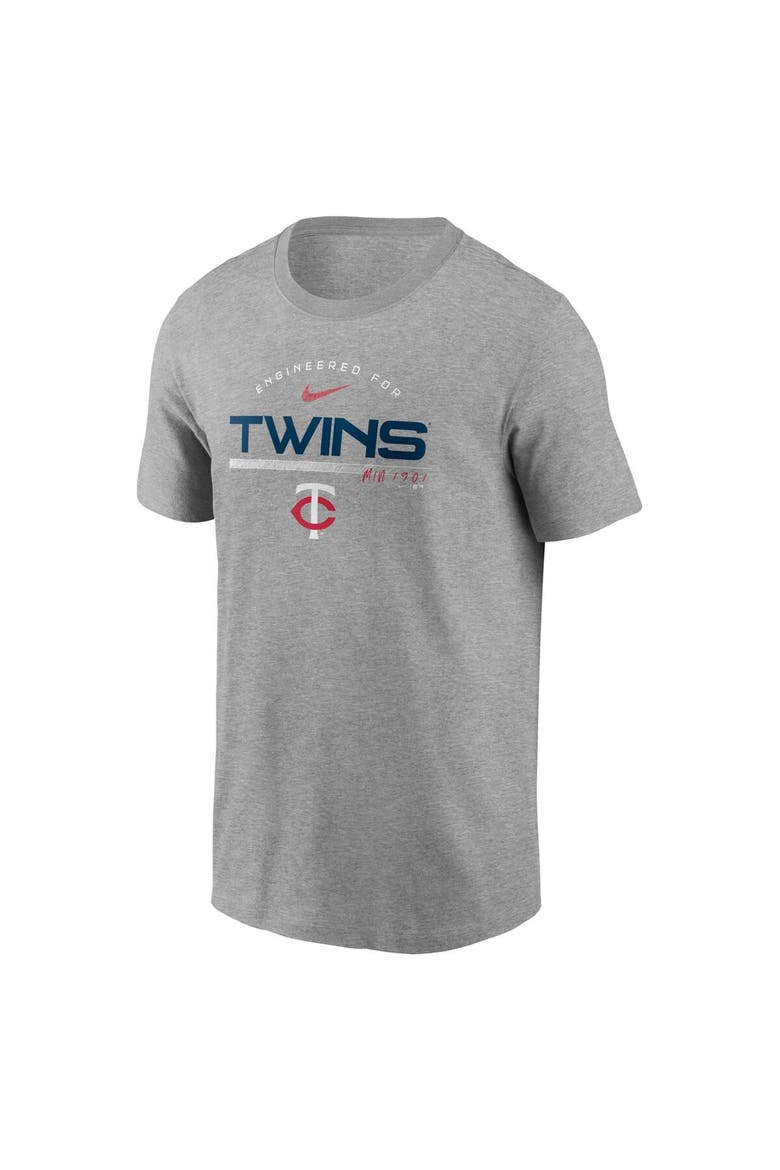 Men's Nike Heather Gray Minnesota Twins Team Engineered Performance T-Shirt, Alternate, color, Heather Gray