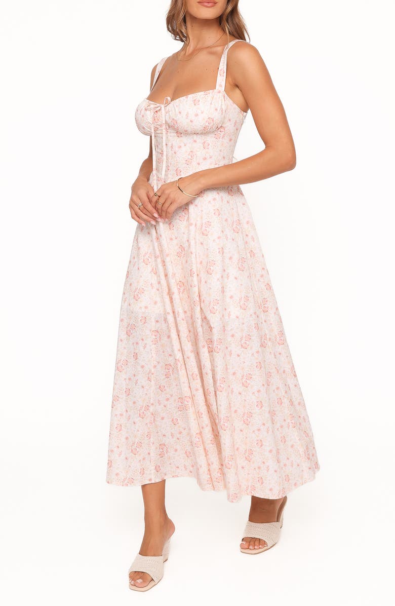 Petal & Pup Wisteria Floral Linen & Cotton Midi Dress, Alternate, color, 
