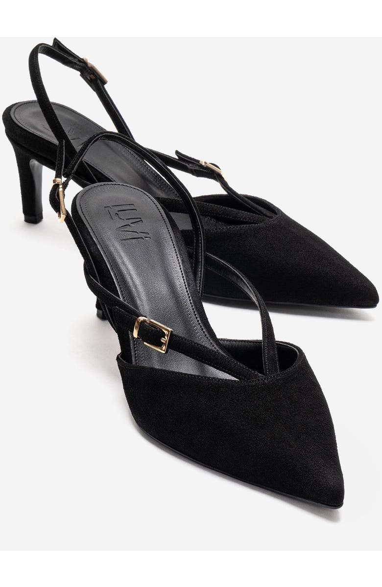 Prologue Shoes Armonia Stiletto Pump, Main, color, Black Suede