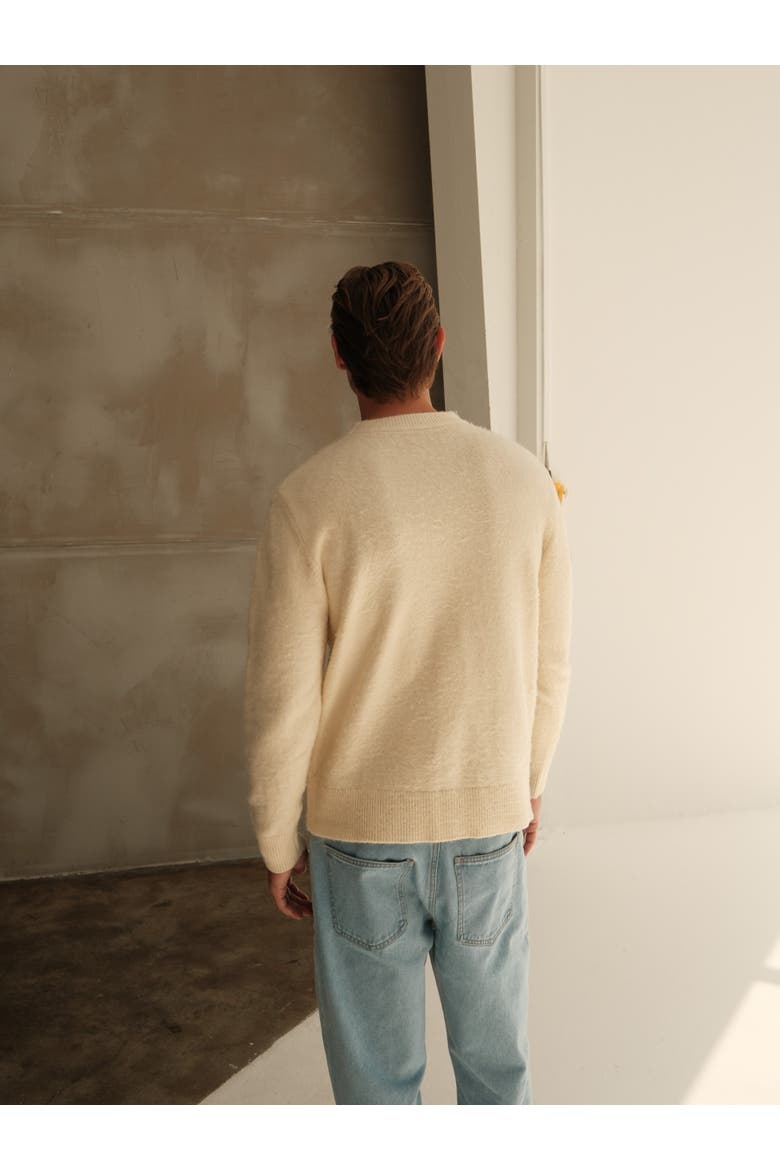 Crew Neck Logo Sweater, Alternate, color, Cream
