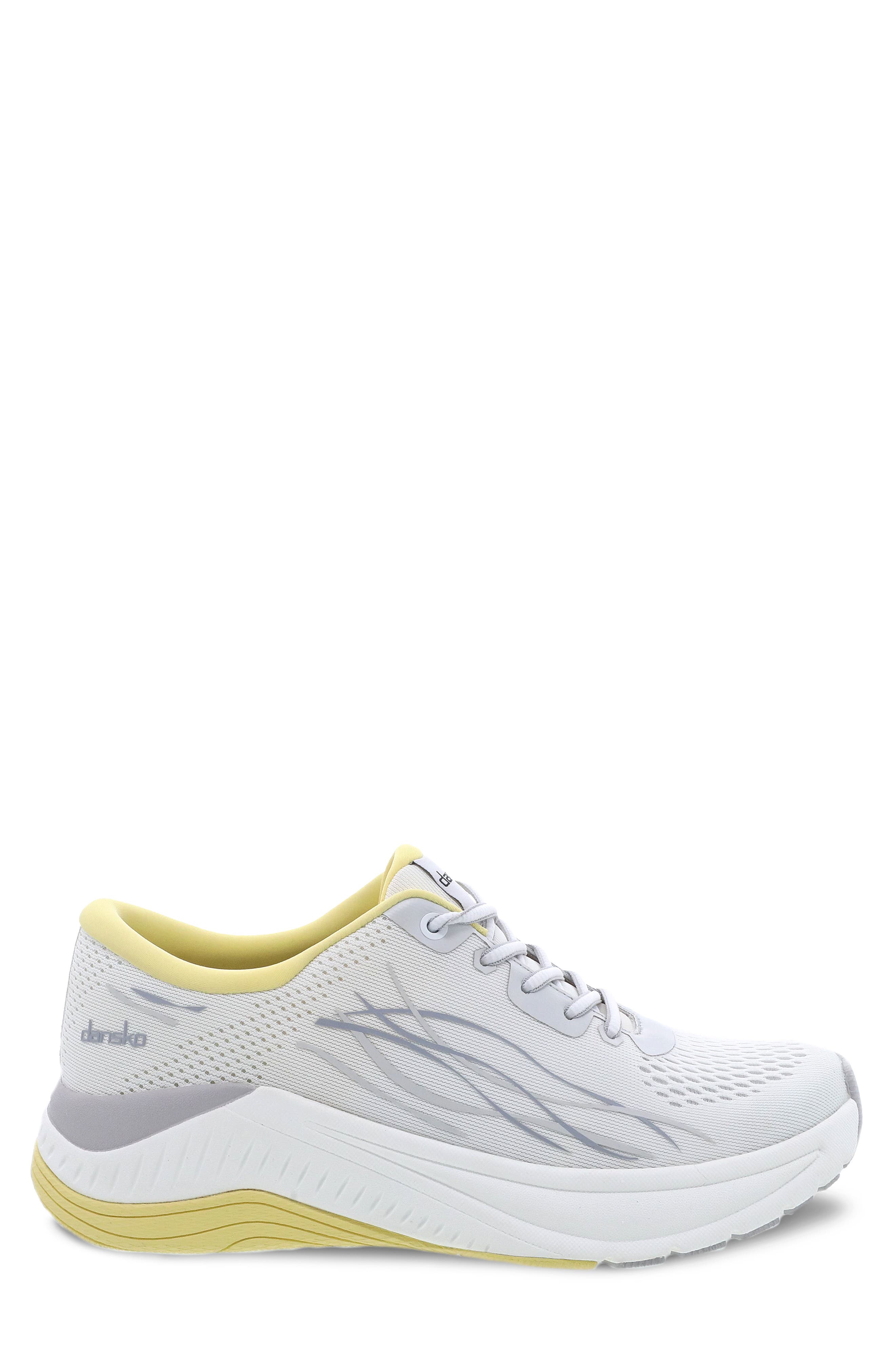 Dansko Pace Sneaker, Alternate, color, White/ Yellow Mesh