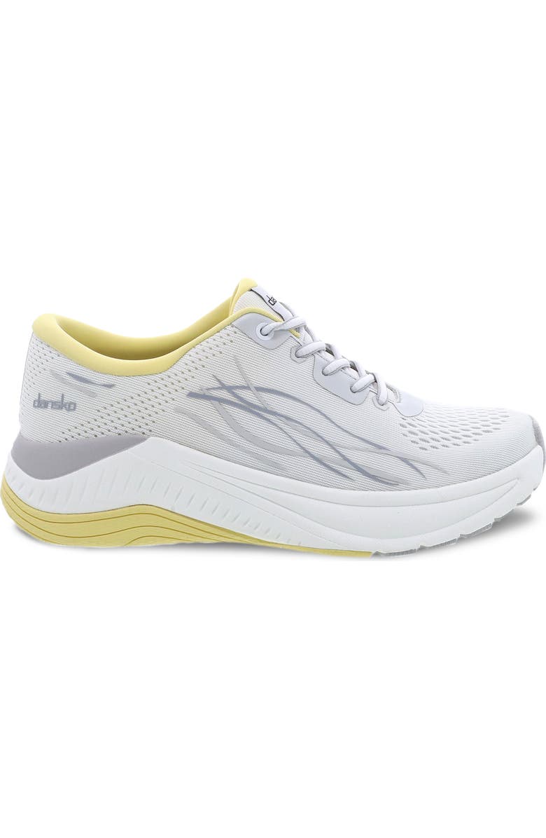 Dansko Pace Sneaker, Alternate, color, White/ Yellow Mesh