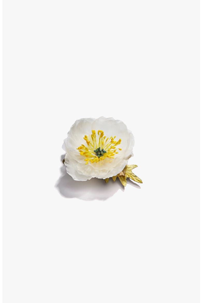 The White Poppy Floral Brooch, Alternate, color, White