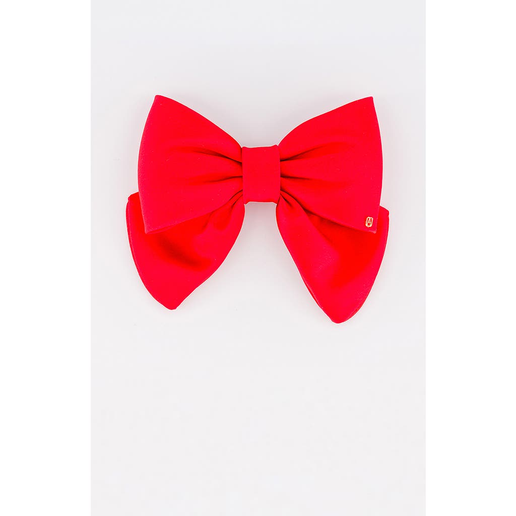Alexandre De Paris Silk Bow Barette In Red