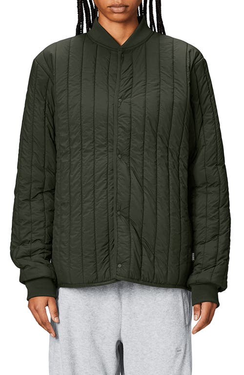 Rains Banja Water Repellent Bomber Liner Jacket in Green 