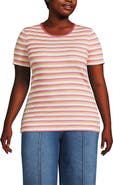 Lands' End Plus Size Micro Rib T-Shirt