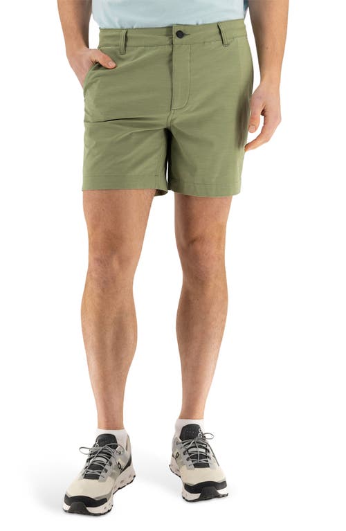 Devil-dog Dungarees 8-inch Hybrid Chino Shorts In Oil Green