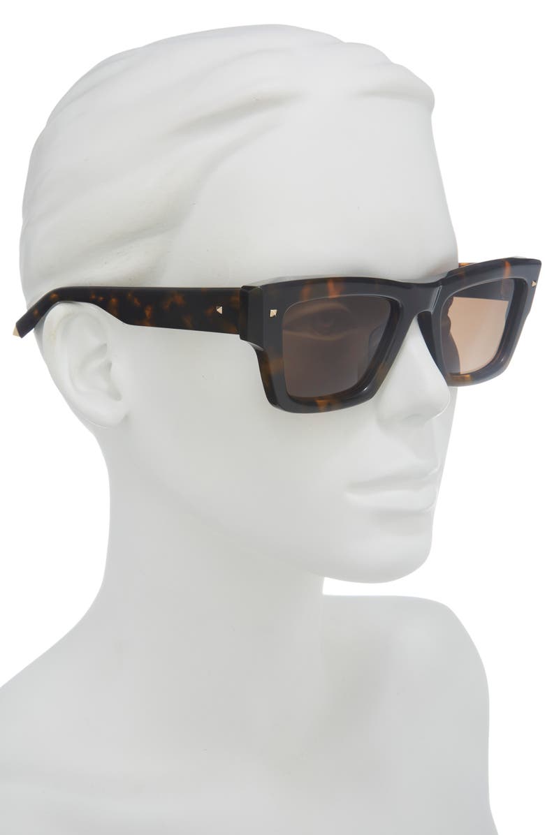 Valentino 50mm Square Sunglasses, Alternate, color, Tortoise Tortoise Brown