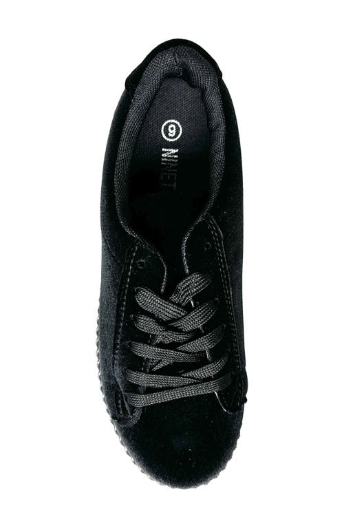 Ninety Union Frenzy Velvet Platform Sneaker In Black