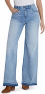 HINT OF BLU Release Hem High Waist Wide Leg Jeans