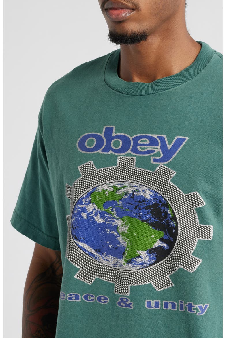 Pace and Unity Cotton Graphic T-Shirt, Alternate, color, PIGMENT RAIN FOREST