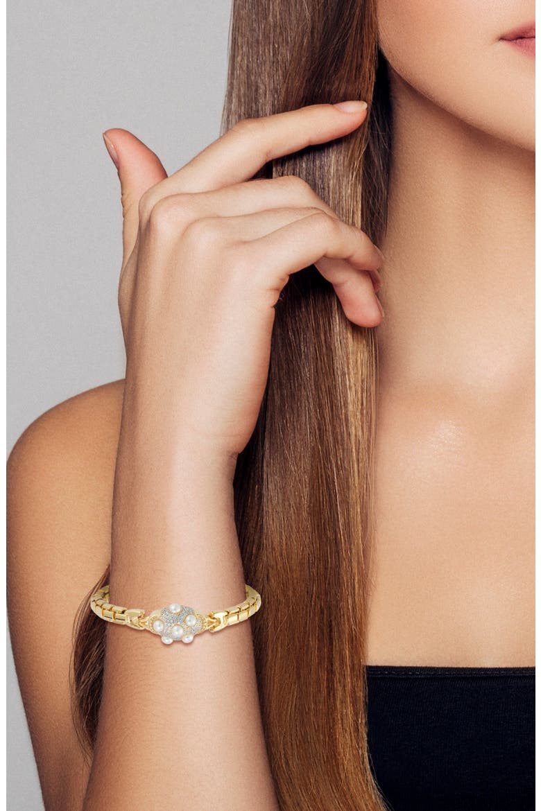 Cultured Pearl Bangle, Alternate, color, GOLD