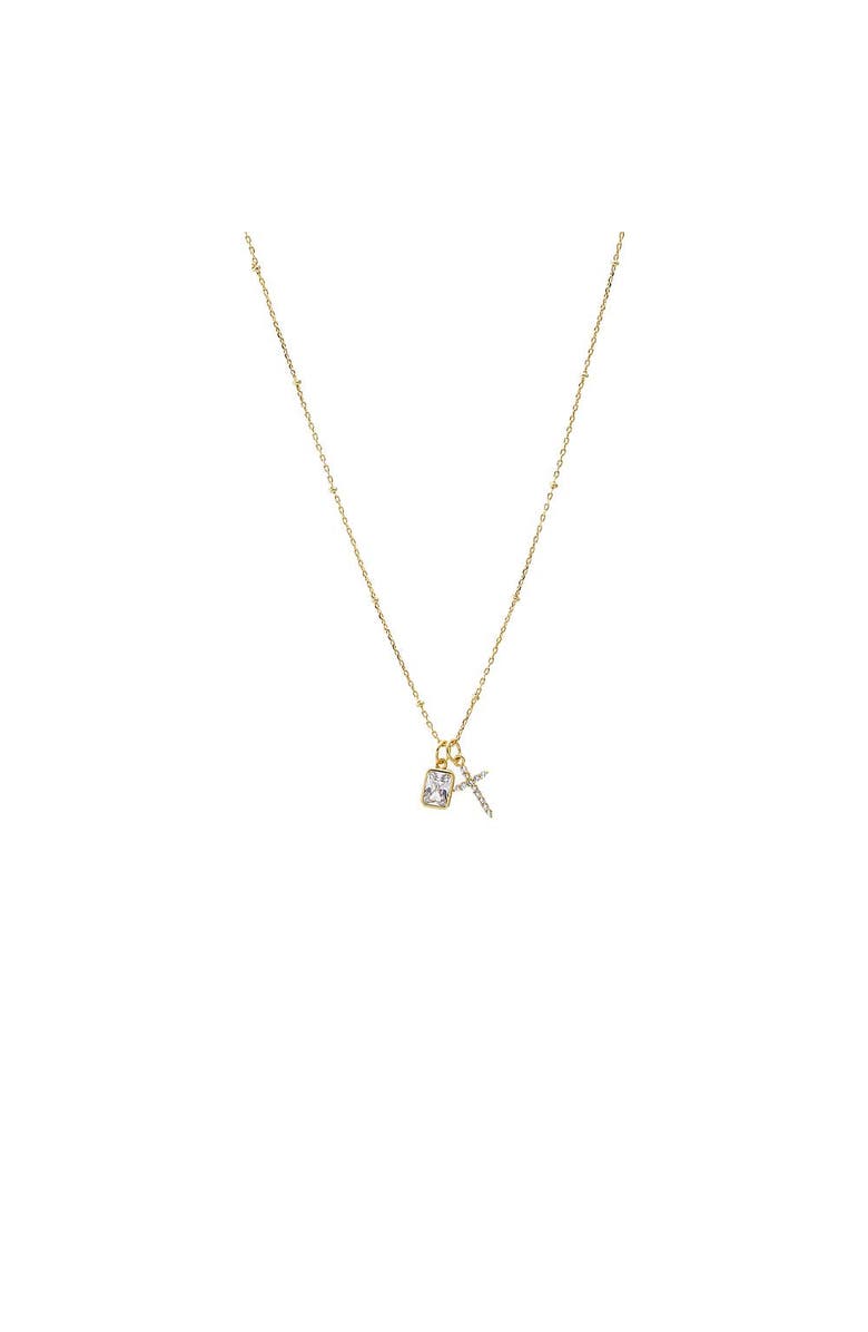 BY ADINA EDEN CZ Multi Charm Dangling Necklace, Main, color, Gold