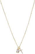 BY ADINA EDEN CZ Multi Charm Dangling Necklace