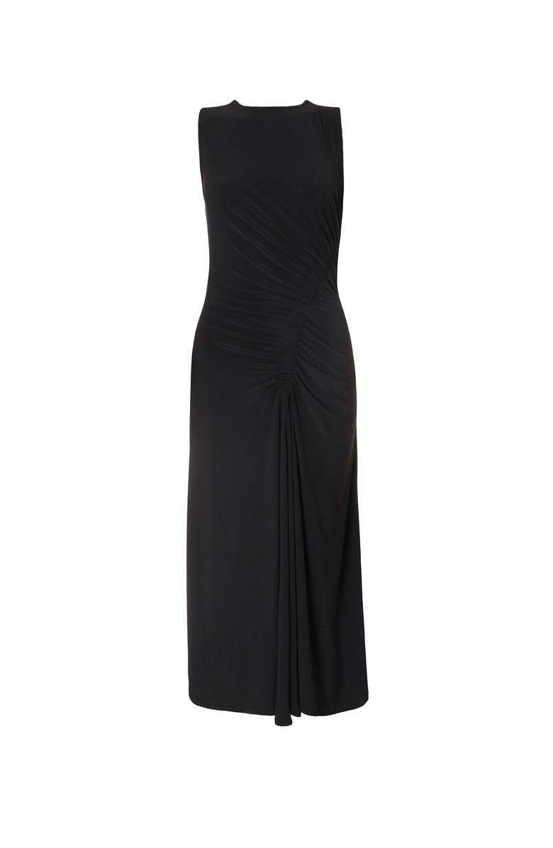 QUIZ ITY Ruched Detail Midi Dress, Alternate, color, Black