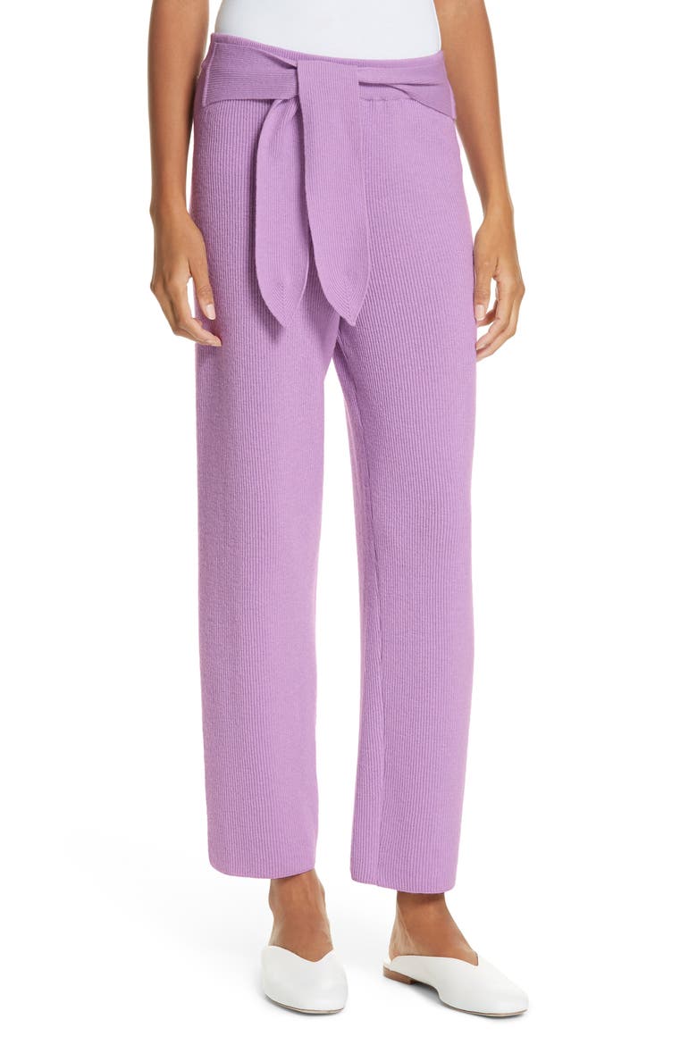 Tigre Merino Wool & Cashmere Blend Pants, Main, color, LAVENDER
