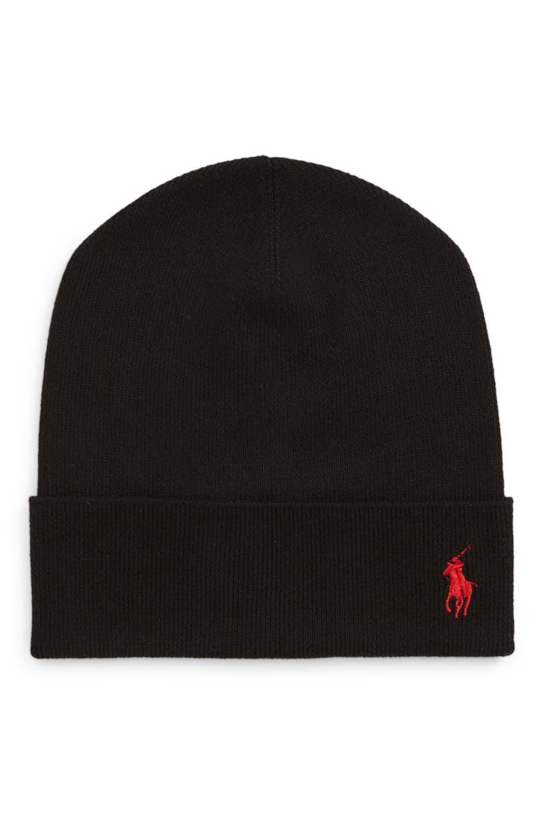 Polo Cotton Beanie, Main, color, BLACK