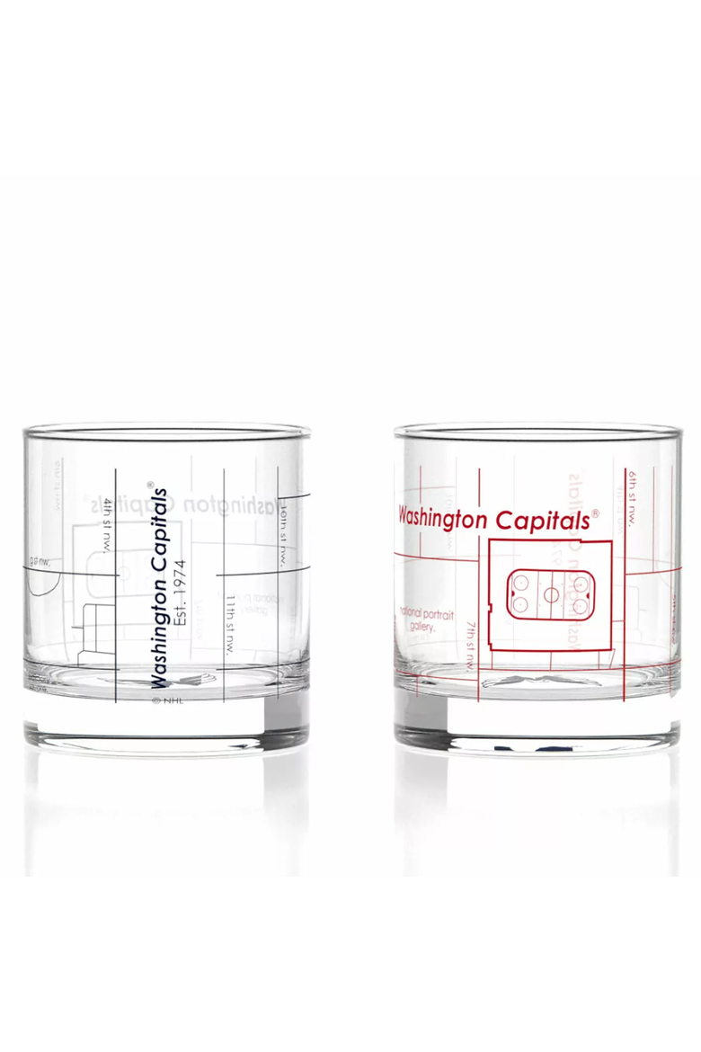 NHL Arena Map Glasses - Set of 2, Alternate, color, Washington Capitals