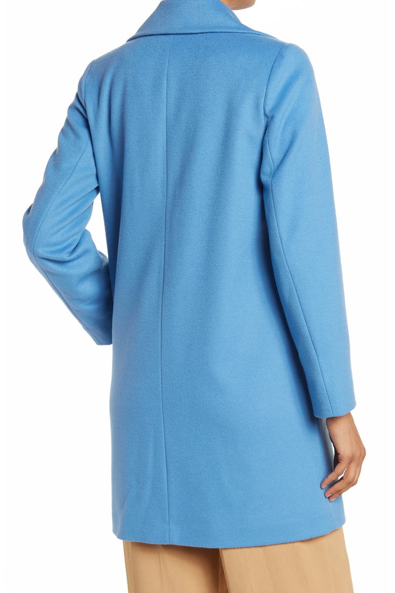 One-Button Peak Collar Wool Coat, Alternate, color, BLEU