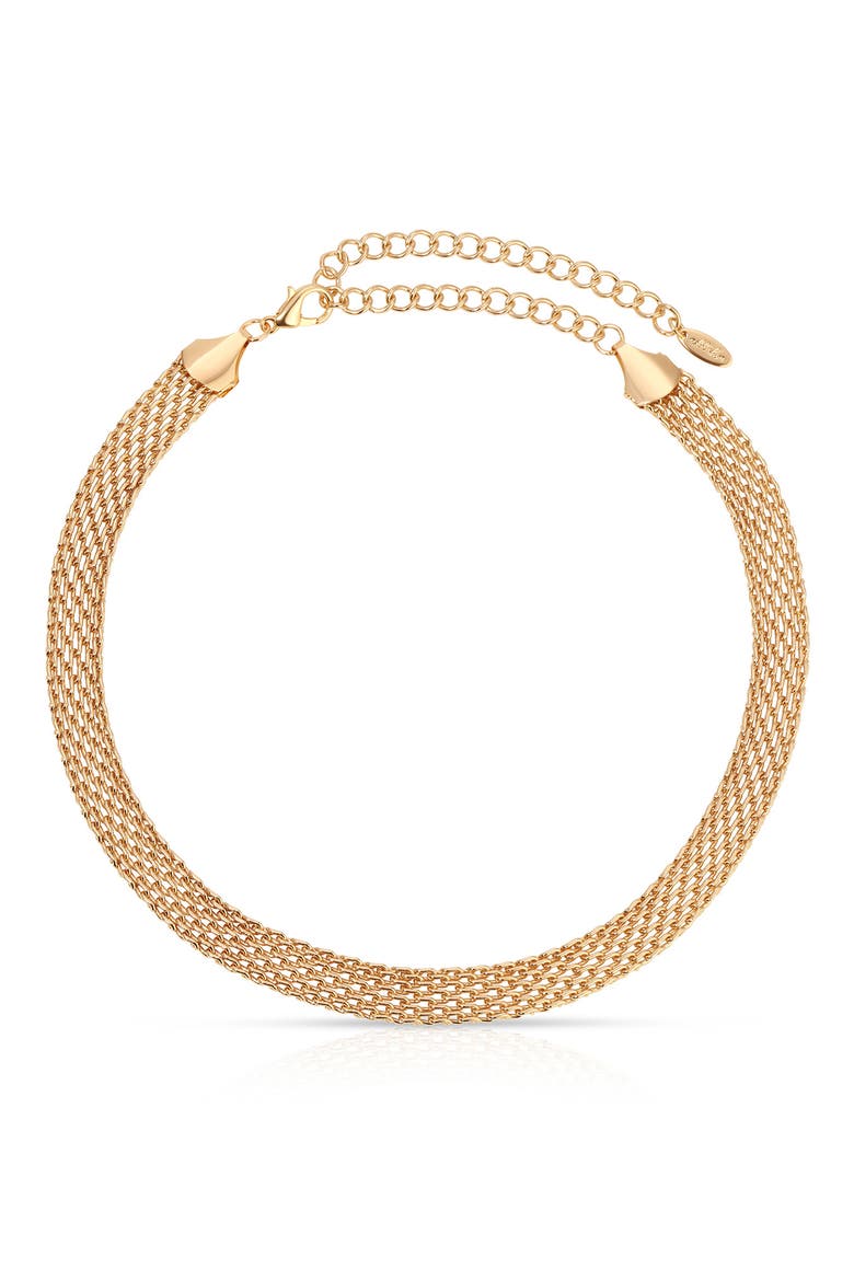 Mesh Link Necklace, Main, color, GOLD