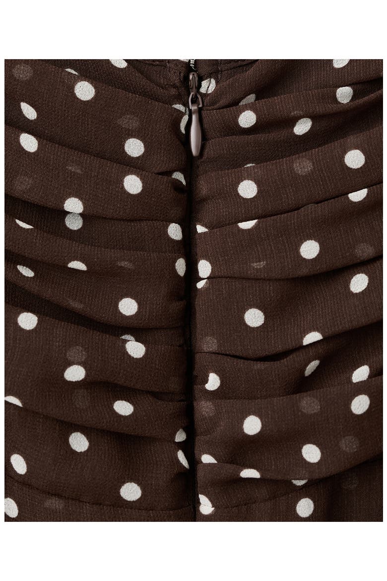 Ruched Dot Sleeveless Maxi Dress, Alternate, color, CHOCOLATE