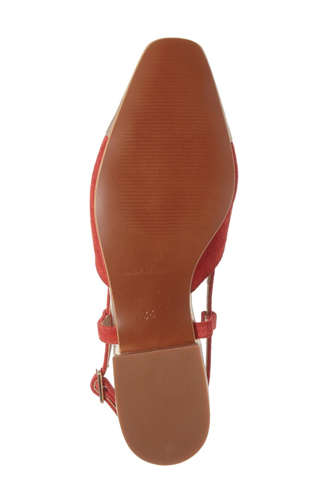 Topshop 'Kiss Me' Cap Toe Slingback Flat, Alternate, color, 