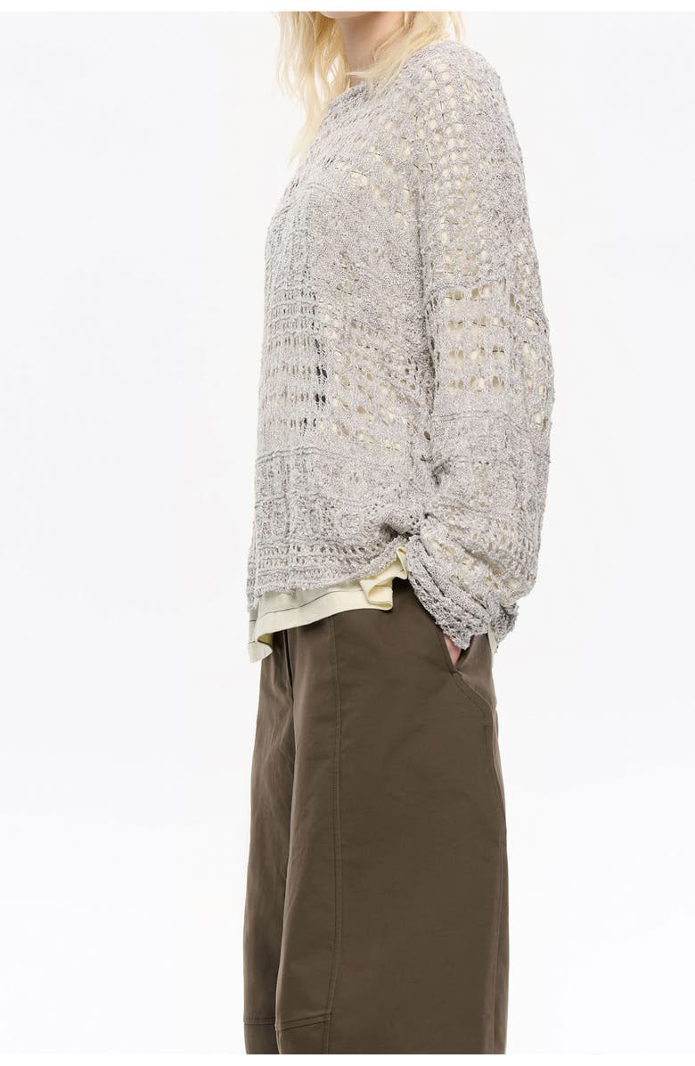 Bimba y Lola Lurex Openwork Sweater, Alternate, color, Silver