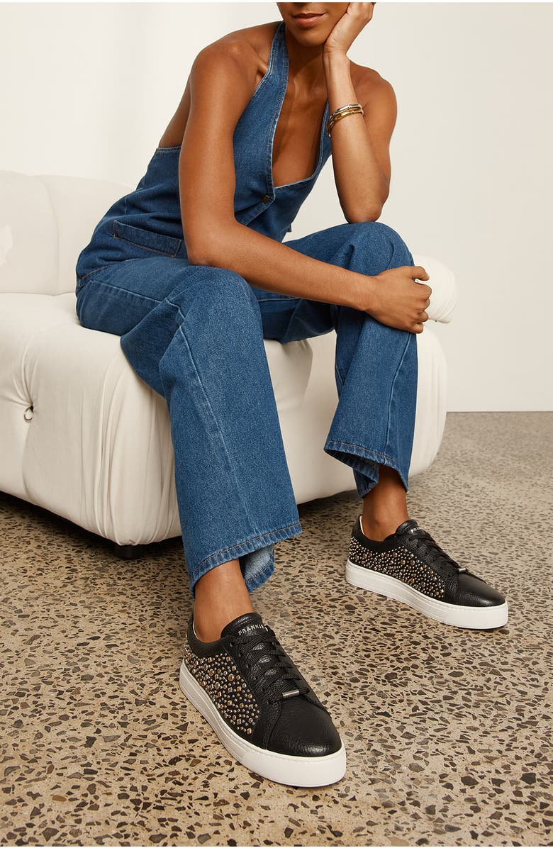 FRANKIE4 Mim V Stud Sneaker, Alternate, color, Black Rock Stud