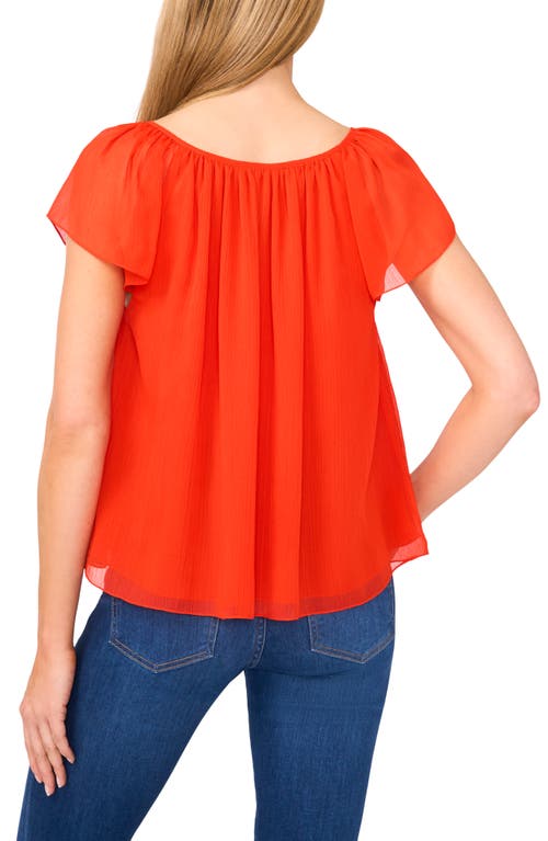 Cece Scoop Neck Flutter Sleeve Top