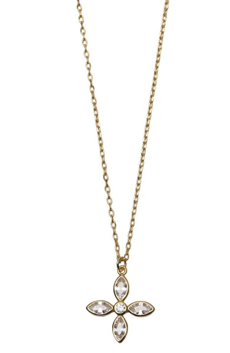 Argento Vivo Sterling Silver 4-Teardrop Cross Pendant Necklace, Main, color, Gold