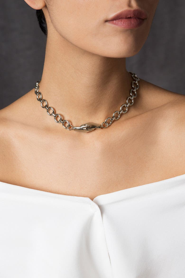 Gentlewoman's Agreement Necklace, Alternate, color, Metallic Silver - 16"