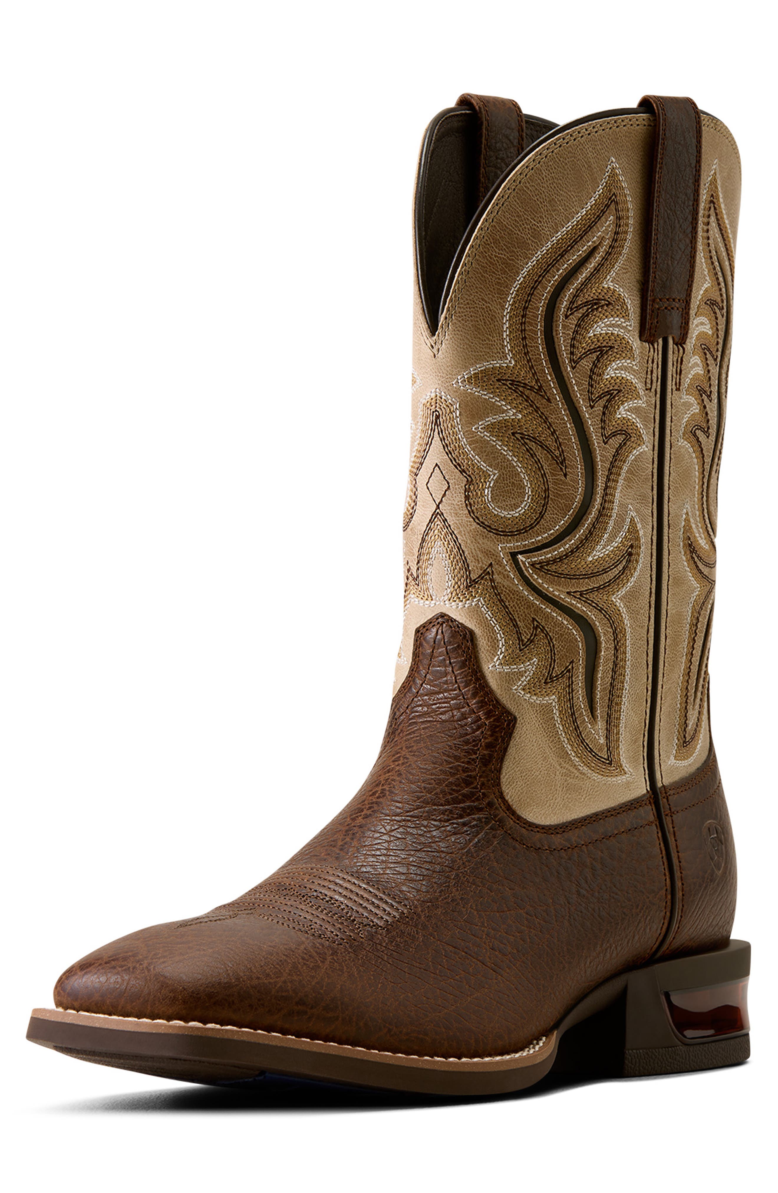 Conquer Wide Square Toe Cowboy Boot, Alternate, color, AMBER TOFFEE
