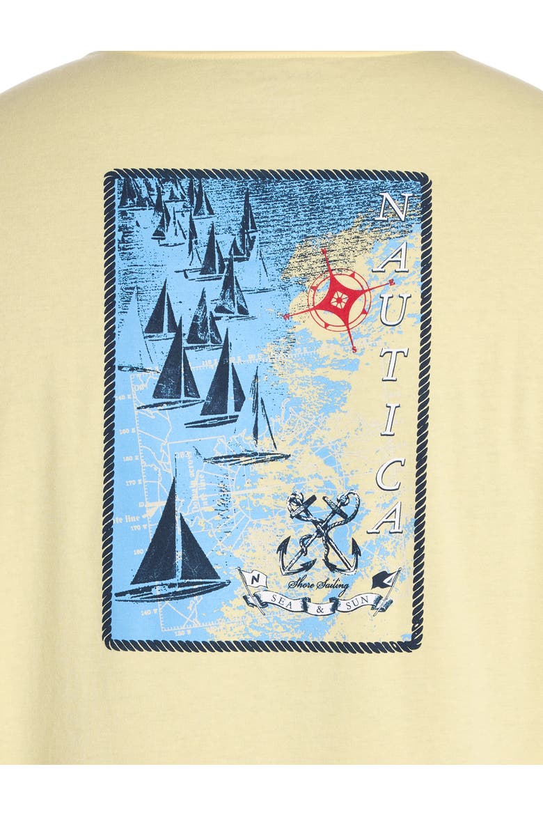 Big & Tall Sea and Sun Graphic Tee, Alternate, color, PALEBANANA