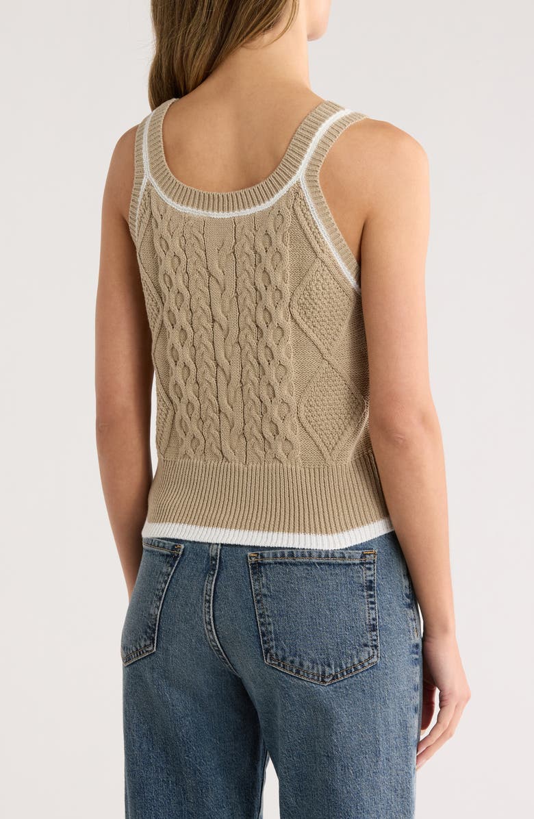RDI Cable Knit Camisole Sweater, Alternate, color, Cuban Sand