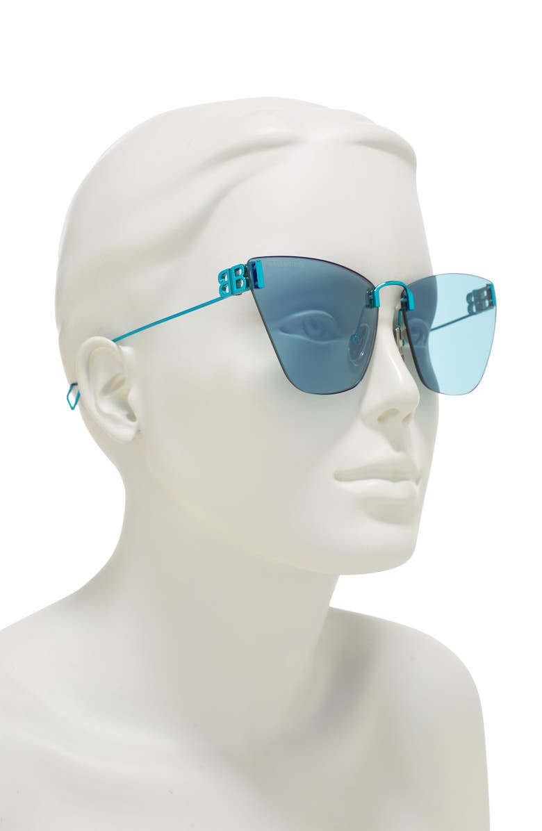 Balenciaga 63mm Cat Eye Sunglasses, Alternate, color, Light Blue Light Blue
