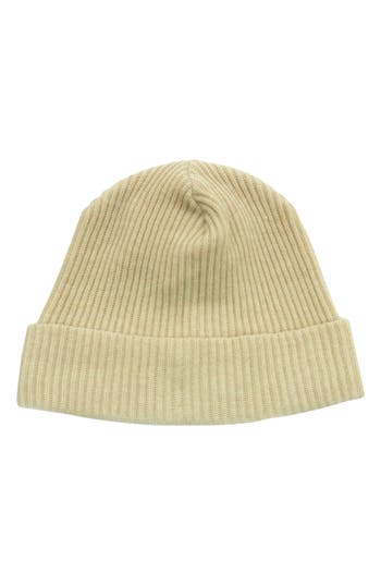 Portolano Merino Wool Rib Cuff Beanie In Brown