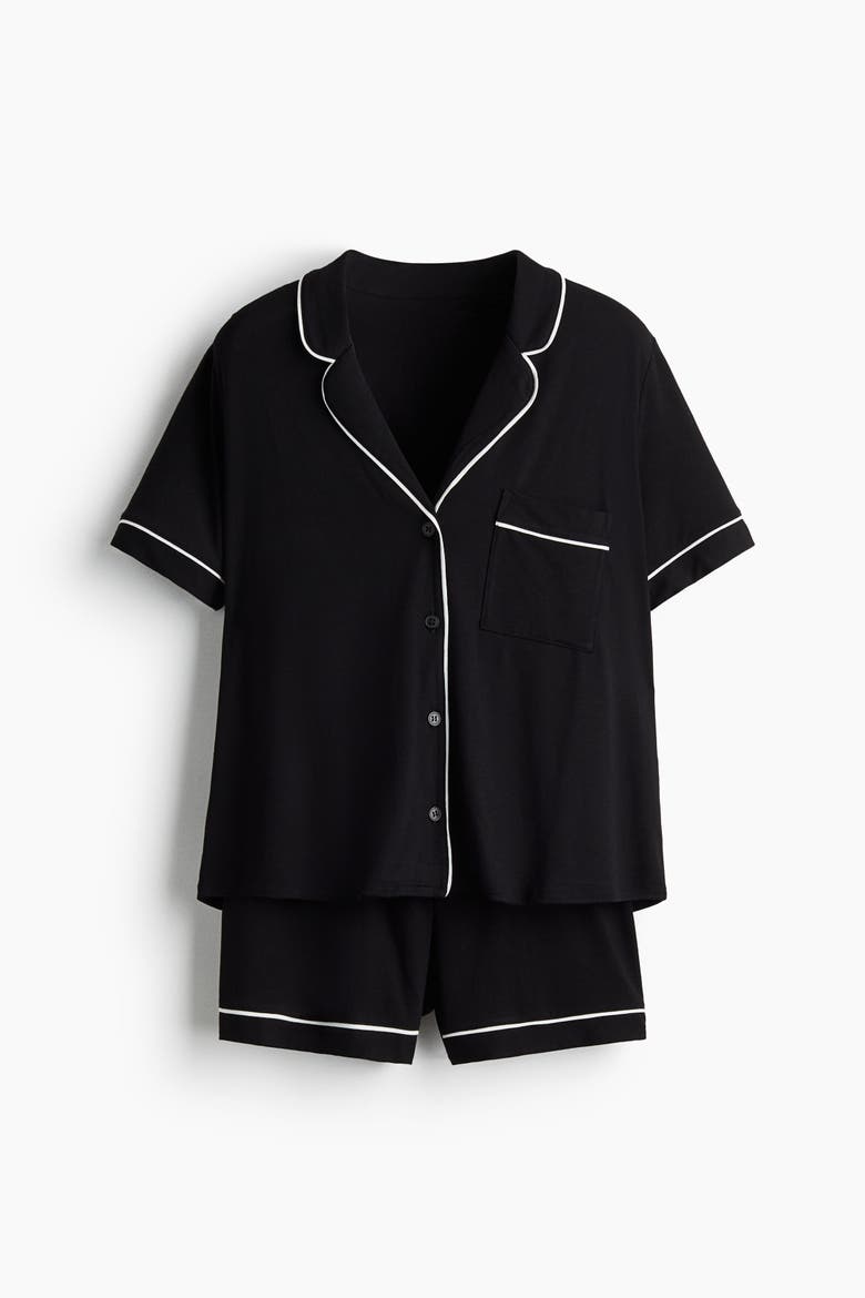 Viscose-blend Pyjamas, Alternate, color, Black