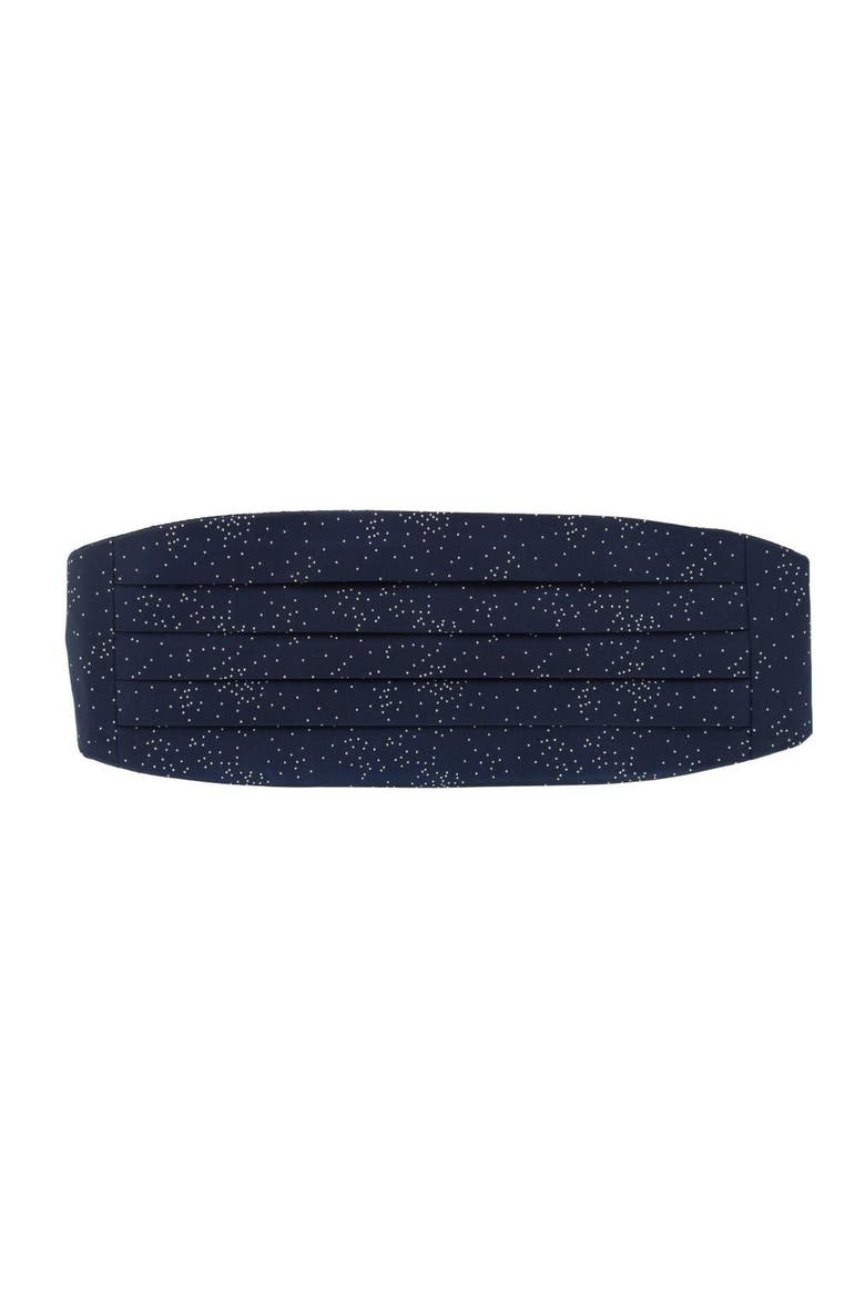 Mystere Metallic Star Light Cummerbund & Bow Tie Bundle, Alternate, color, Navy