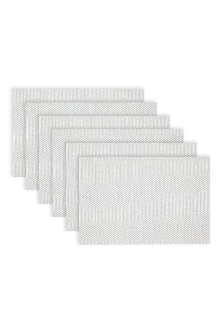 Set of 6 Vinyl Placemats, Alternate, color, EMBEDDED SPARKLES WHITE