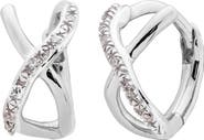 Monica Vinader Riva Crisscross Diamond Hoop Earrings