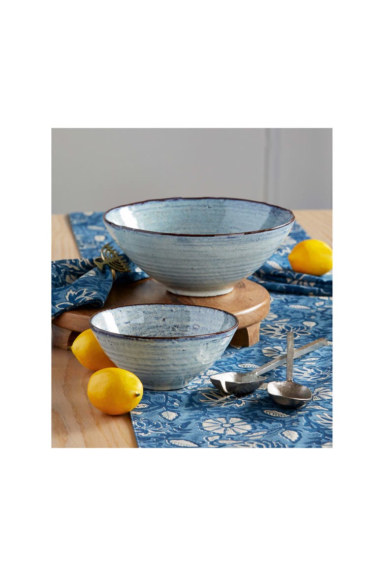 Porto Large Light Blue Stoneware Serving Bowl Dishwasher Safe, Alternate, color, Blue