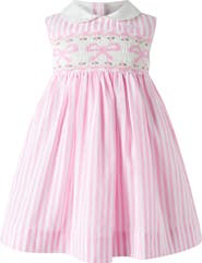 Rachel Riley Bow Smocked Striped Dress and Bloomers