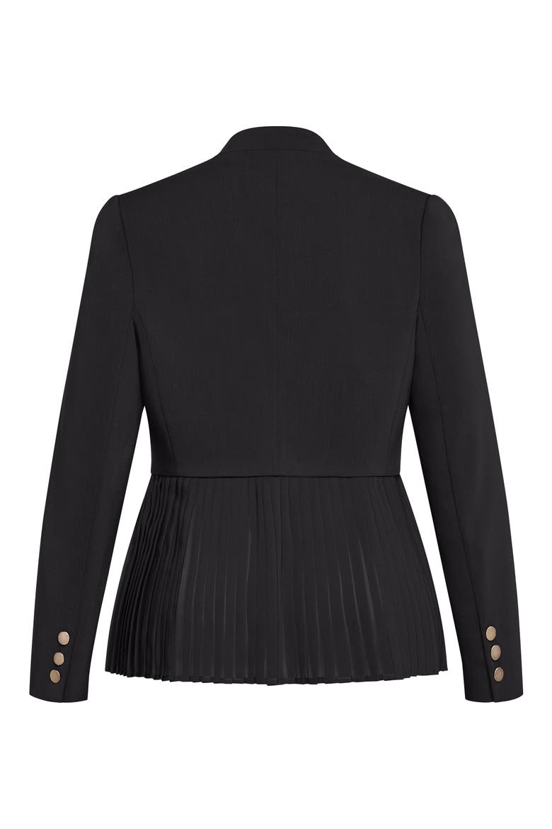 Holly Removable Pleated Hem Jacket, Alternate, color, BLACK