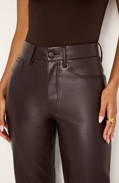 Good American Better Than Leather Faux Leather Good Icon Pants In Bark003
