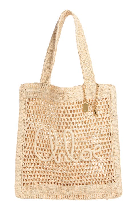Summer Banana Crochet Raffia Tote Bag